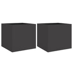 ZNTS Planters 2 pcs Black 32x30x29 cm Steel 841536