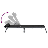 Sunloungers 2-person 3 pcs Black and Anthracite Steel 42010349