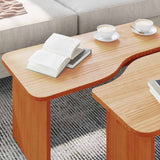 Coffee Table 2 pcs Wax Brown Solid pine wood 873525