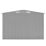 Garden Shed 257x489x181 cm Metal Grey 143349