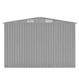 Garden Shed 257x489x181 cm Metal Grey 143349