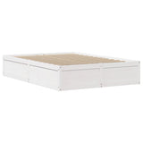 Bed Frame with Headboard White 120x200 cm Solid Wood Pine 3306346