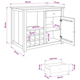 Kitchen Trolley PANAMA 2 pcs White and Honey Wax Solid-Pine 3425393