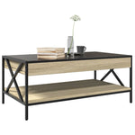 ZNTS Coffee Table with Infinity LED Sonoma Oak 90x50x38 cm 847708