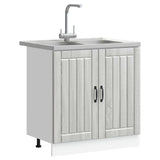 Sink Base Cabinet Lucca 2 pcs Grey Sonoma Engineered Wood 3315017