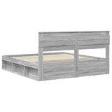 Bed Frame Grey Sonoma 180 x 200 cm Solid Pine Wood 3409732