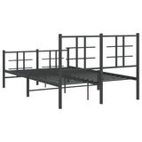 Bed Frame Black Powder-Coated Steel Double Bed Frame 355577