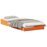 Bed Frame Wax Brown 80 x 220 cm Solid Pine Wood 873411