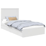 Storage Bed with Headboard White 100 x 200 cm Engineered Wood 3411236