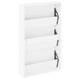 Shoe Cabinet with Mirror 3-Layer High Gloss White 63x17x102.5 cm 342637
