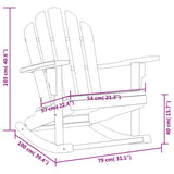 Garden Adirondack Rocking Chair Set of 2 Natural Teak 3154928
