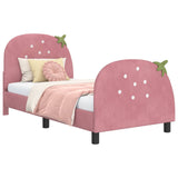 Children's Bed Frame with Headboard Pink 80 x 160 cm Velvet 42011070