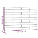 Wall Headboard Black 106x3x63 cm Solid Wood Pine 824717