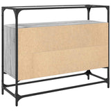 Sideboard with Glass Top Grey Sonoma 98x35x81 cm Engineered Wood 846072