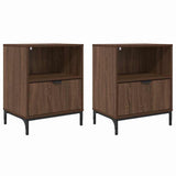 Bedside Cabinet 2 pcs Brown oak 49 x 36 x 61 cm Engineered wood 883489