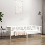 ZNTS Day Bed without Mattress White 90x190cm Solid Wood Pine 814645