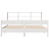 Bookcase Bed without Mattress White 180x200 cm Super King Solid Wood Pine 3322979