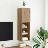 TV Cabinet with LED Lights Artisian Oak 30.5x30x102 cm 857678