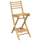 Outdoor Bar Stools with Footrests 2 pcs Foldable Bamboo 4108228