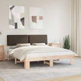 Bed Frame with Upholstered Headboard Taupe 180 x 200 cm 3398072
