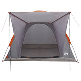 Camping Tent Grey and Orange 2-Person Polyester and Steel 42028644
