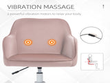 Velvet Office Chair, Desk Chair, Makeup Vanity Chair with Massage Lumbar Pillow and Rolling Wheels T3398P328220