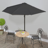 Garden Parasol with Aluminium Pole Anthracite 300x155 cm Half 44593