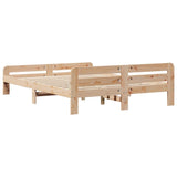 ZNTS Bed Frame without Mattress 140x190 cm Solid Wood Pine 855484