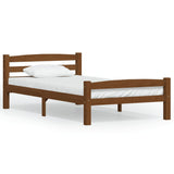 Bed Frame Honey brown Solid pinewood, plywood Single Bed Frame 322076