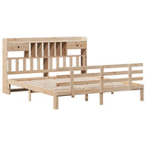 Bookcase Bed without Mattress 180x200 cm Super King Solid Wood Pine 3322802