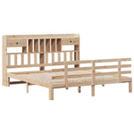 ZNTS Bookcase Bed without Mattress 180x200 cm Super King Solid Wood Pine 3322802