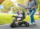 6 in 1 Tricycle for Kids with 5-point harness straps, Removable Canopy, Dark Blue T3398P348138