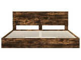 Storage Bed with Drawer Smoked Oak 160 x 200 cm Engineered Wood 3411191