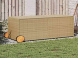 Garden Storage Box with Wheels Mix Beige 283L Poly Rattan 365319