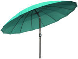 2.5m Shanghai Garden Parasol Umbrella with Crank & Tilt, Adjustable Outdoor Sun Shade, Green T3398P320082