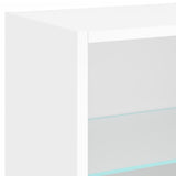 8 Piece TV Wall Units with LED White Engineered Wood 3216668
