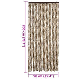 Fly Curtain Beige and Brown 90x200 cm Chenille 377388