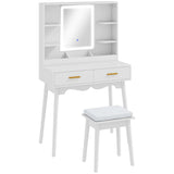 Elegant Dressing Table, with LED Mirror - White T3398P378101