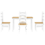 ZNTS 5 Piece Dining Set Panama White Solid Wood Pine 3345199