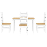 ZNTS 5 Piece Dining Set Panama White Solid Wood Pine 3345199