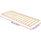 Slatted Bed Base Brown 70 x 190 cm Solid Beech Wood 42015276