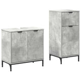 Bathroom Furniture Set with Drawer 2 pcs Concrete Grey 3393096