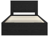Bed Frame with Headboard Black 90 x 200 cm Solid Pine Wood 3410137