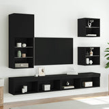 TV Cabinet with LED Lights Black 40.5x30x102 cm 837058