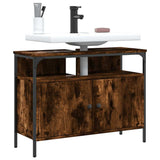 Bathroom Sink Cabinet Smoked Oak 80x30x60 cm Engineered Wood 842443