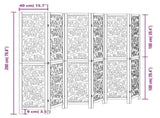 Room Divider 6 Panels Black Solid Wood Paulownia 358763