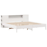 Bookcase Bed without Mattress White 200x200 cm Solid Wood Pine 3322820