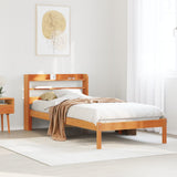 Bed Frame with Headboard without Mattress Wax Brown 100x200 cm 3306557
