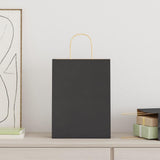 Paper Bags 250 pcs with Handles Black 26x12x35 cm 4101646