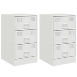 Bedside Cabinets 2 pcs White 34.5x39x62 cm Steel 841786